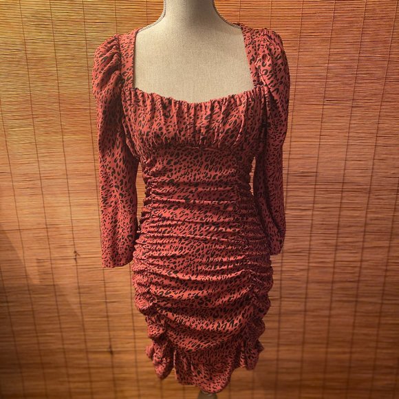 Zara Dresses & Skirts - ZARA Polka Dot Shirred Dress Size Small EUC
